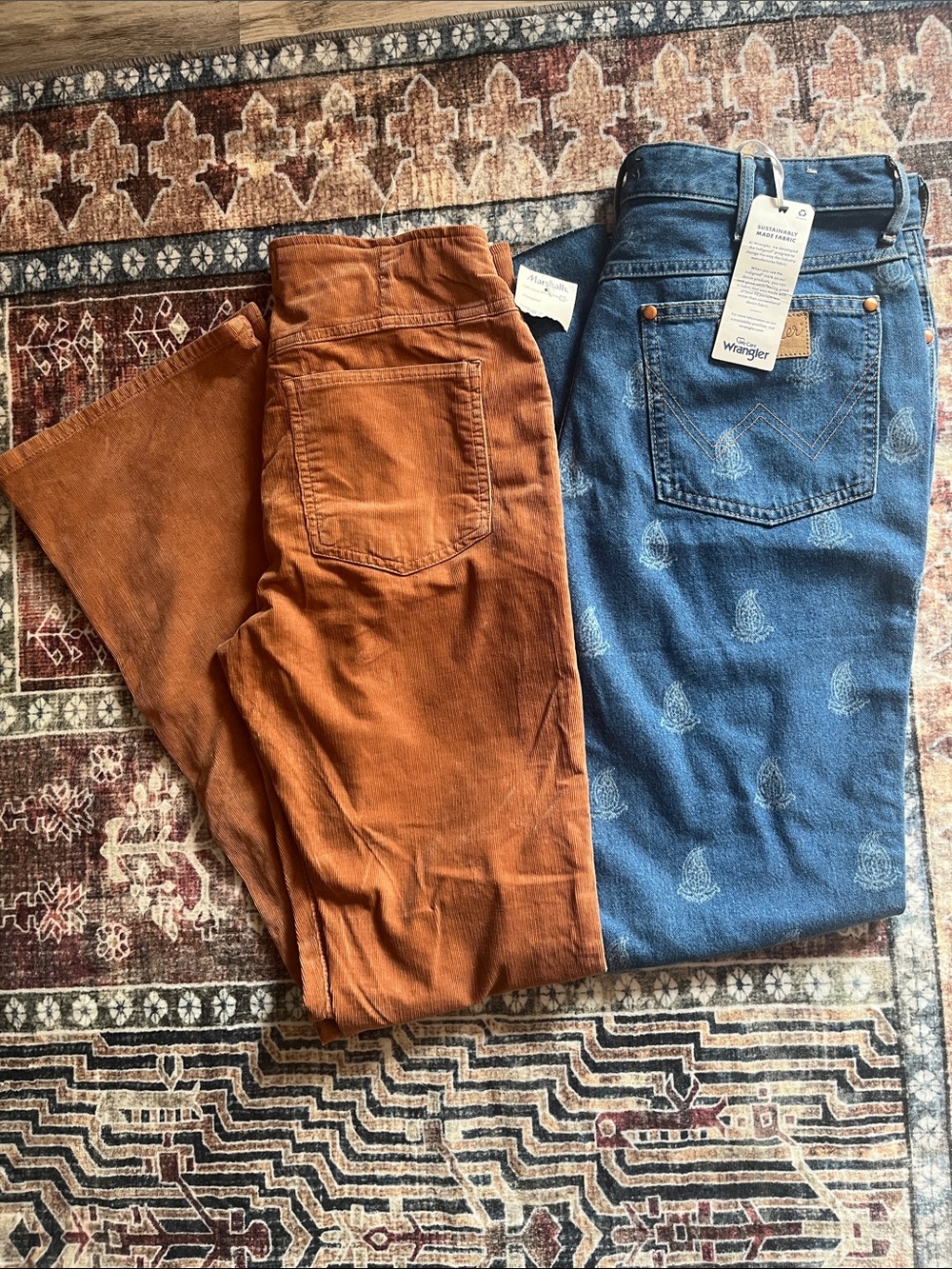2 Pair!! NWT Wrangler High Rise Flare Westward Wanderer Size 30 NWT Free People